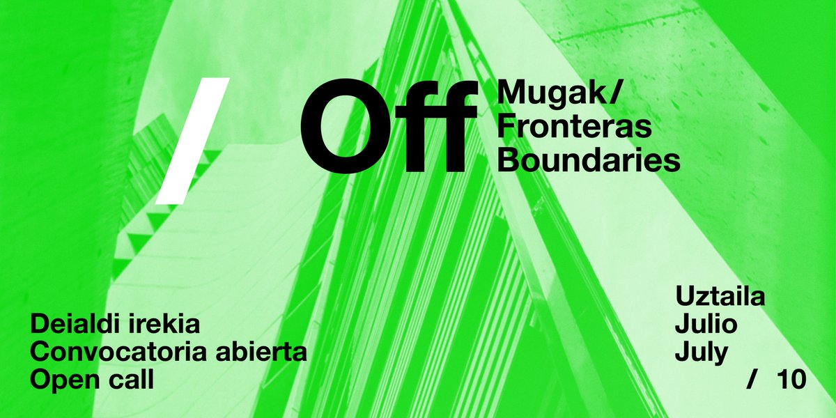 MUGAKbienal's tweet photo. 📣 Attention! The #OffMugak call is open until July 10th.
➡️ The Biennial invites for the first time entities and individuals from outside the Basque Country to include their activities in the #Mugak2023 program.
📐 Bases and form 🔗 https://t.co/M7POV8c60J https://t.co/dPIfzQI4hG