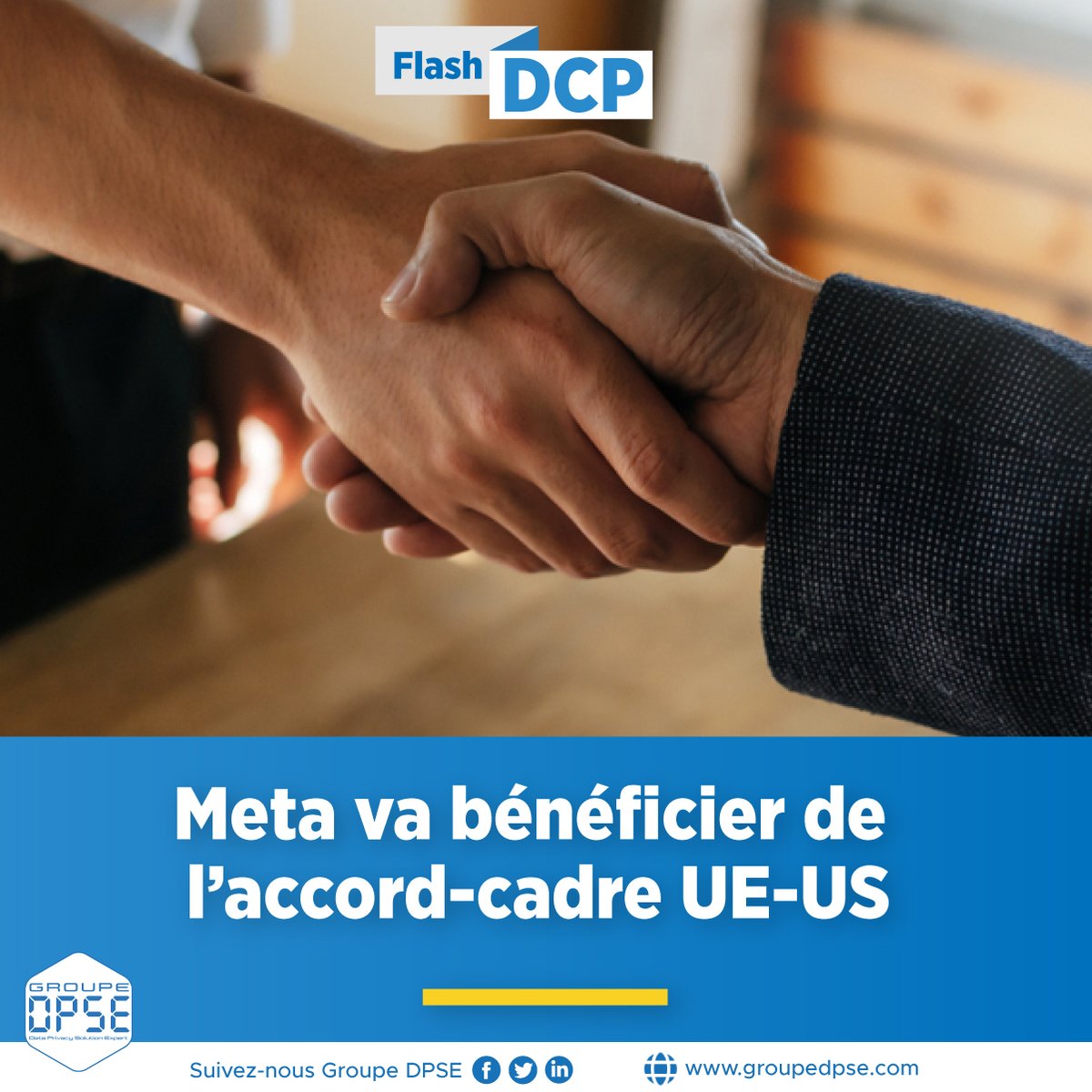 GroupeDPSE's tweet photo. #FlashDCP | Données personnelles : Meta va bénéficier de l’accord-cadre UE-US
Source : https://t.co/rlIWaTwNR4
Retrouvez-nous sur 👉 : https://t.co/Ado9FuHD2a
#GroupeDPSE #DonnéesPersonnelles #Compliance #RGPD #Meta #CIV225 https://t.co/RvsXw2rJ8D