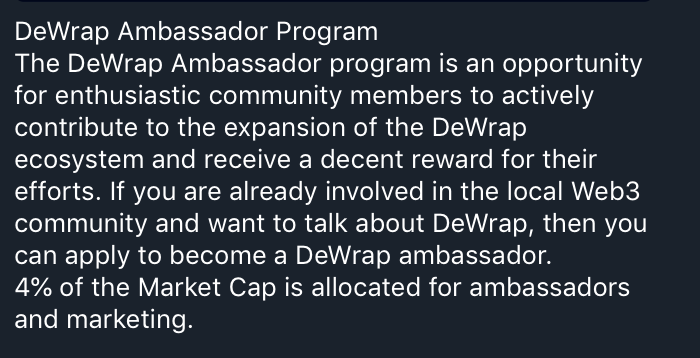 DeWrap2023's tweet photo. DeWrap Ambassador Program #DDBTC #wWBTC #BTC https://t.co/uMRRomtYQa
