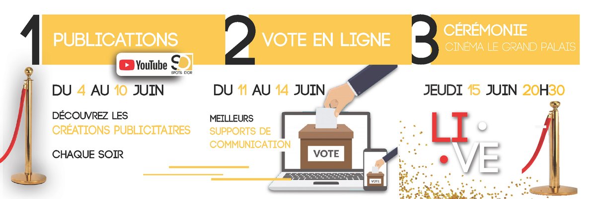 IUT de Roanne- SPOTS D’OR 2023 
A partir du 4 juin, découvrez chaque soir les créations publicitaires des étudiants Tech de Co 
ow.ly/BiRS50OFfeV
Votez en ligne du 11 au 14 juin pour le prix du public qui sera décerné lors de la cérémonie jeudi 15 juin.