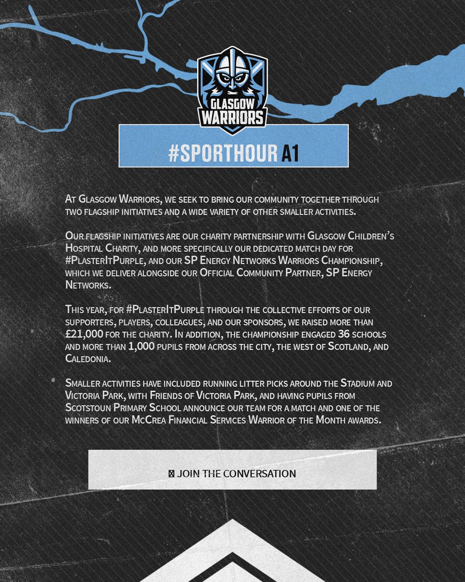 GlasgowWarriors's tweet image. #SportHour | Bringing Communities Together