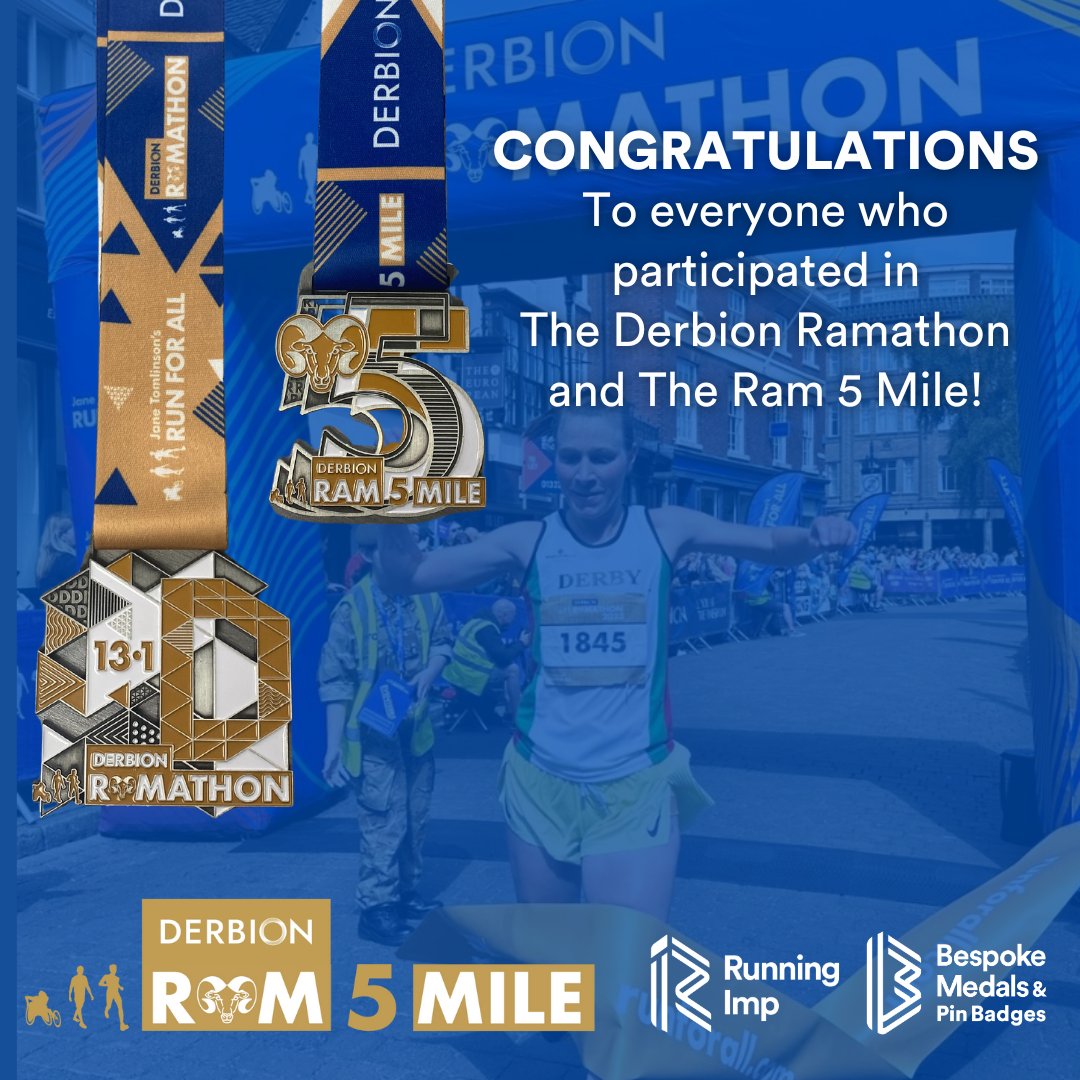 runningimp's tweet photo. Congratulations to everyone who participated in The Jane Tomlison's Run For All Derbion Ramathon and The Ram 5 Mile! ๐
@runforall
We hope you love the Bespoke Medals supplied by us!๐๐
#runningimp #bespokemedals #officialmedalsupplier #ram5mile #ramathon #jtrunforall https://t.co/nt58tJNxFx