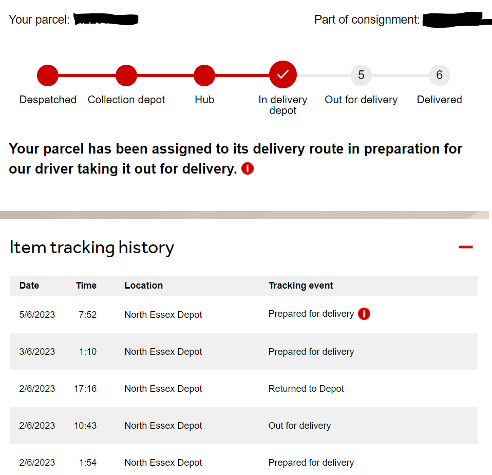 sarah_nic's tweet photo. @parcelforce Any chance you can get your drivers to actually try to deliver my parcel? Maybe if they actually started delivering stuff before lunchtime they would actually deliver parcels on the day they were intended and not run out of time? This is "Express" 24! https://t.co/MgyUt4xjxG