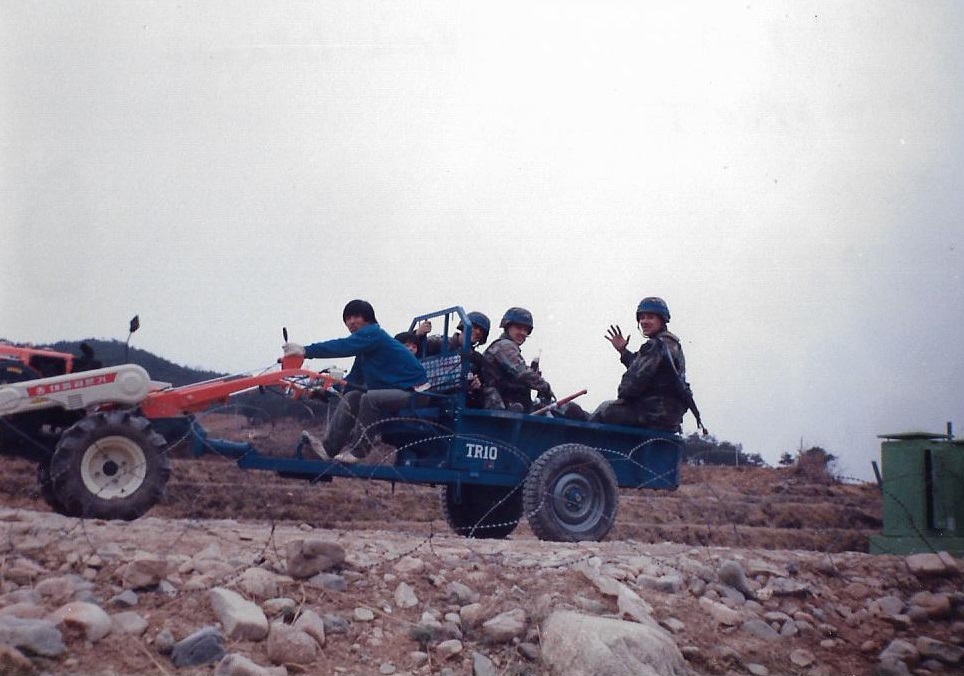 Korean_DMZ_Vets's tweet photo. RPAV (Rice Paddy Assault Vehicle), One-eyed Dragon, One-eyed Buffalo, are some of the nicknames for this tractor used by the ROKs! Photo is from 1987 courtesy of Steve Woog, B Trp 4-7 Cav, 2ID! #rpav #2id #korea #rok https://t.co/idMC3469xg