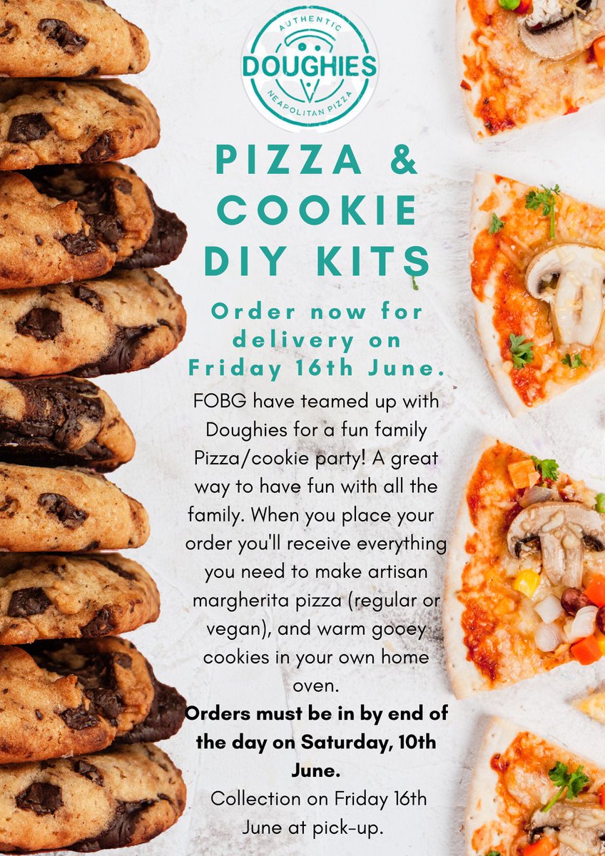 doughies.co.uk/products/bisho….  A reminder that the deadline to order your pizza/cookie kits is THIS SATURDAY 10TH JUNE. Don’t miss out on this brilliant collaboration between FOBG, and local pizza company DOUGHIES.