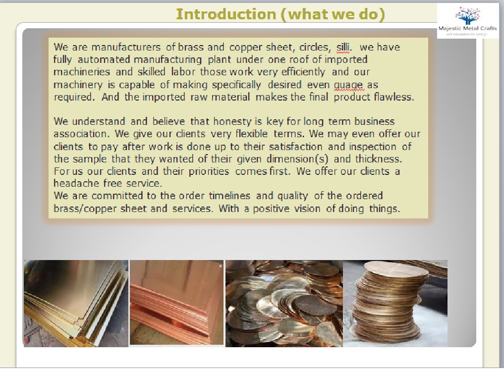 BlissInterio's tweet photo. Brass and Copper sheet Manufacturer-  
We are manufacturers of brass and copper sheet, circles, silli. 
Team Majestic Metal Crafts
 Dheeraj Agarwal | Prashant Agarwal 
+91-7060509888|91-8532857517 
e-mail id- majesticmetalcrafts01@gmail.com #brassic #handicraft #interiordesigners https://t.co/fhJ9ySabVO