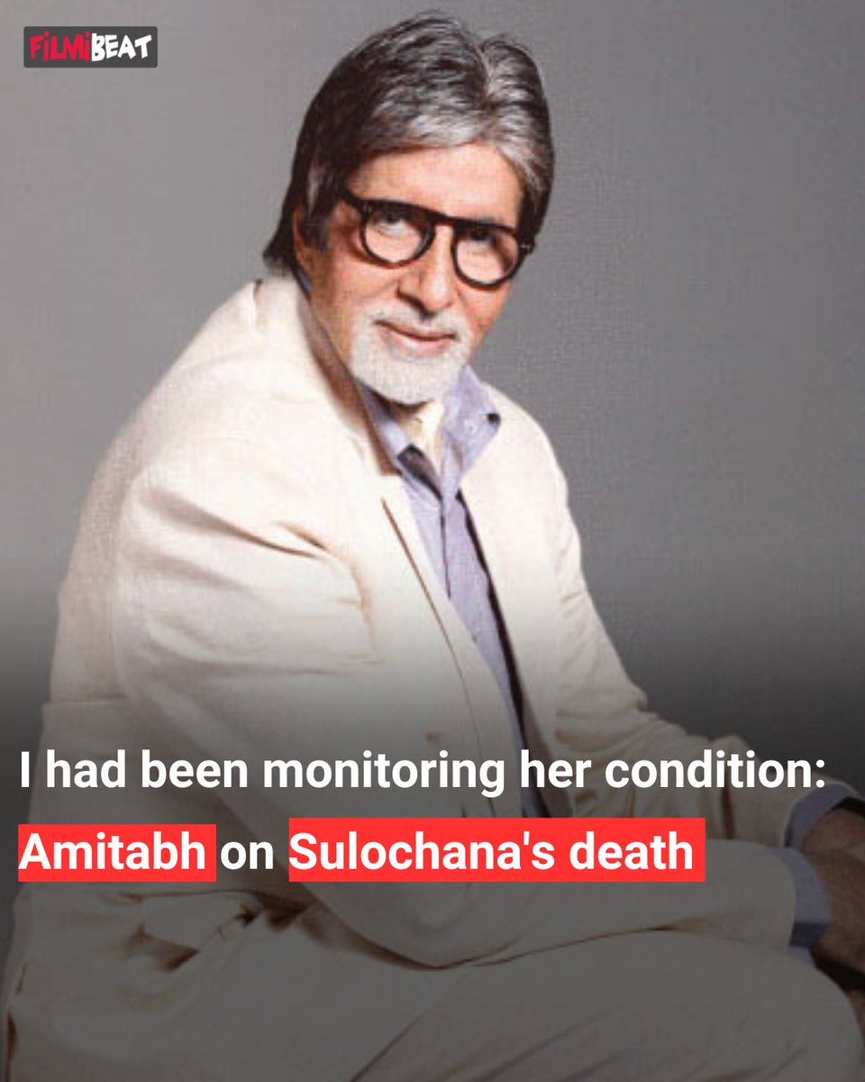 Veteran actor Amitabh Bachchan took to his blog and mourned the sad demise of his onscreen mother, Sulochana Latkar.
Read more at: filmibeat.com/bollywood/news…
#AmitabhBachan #sulochanalatkar #RIP