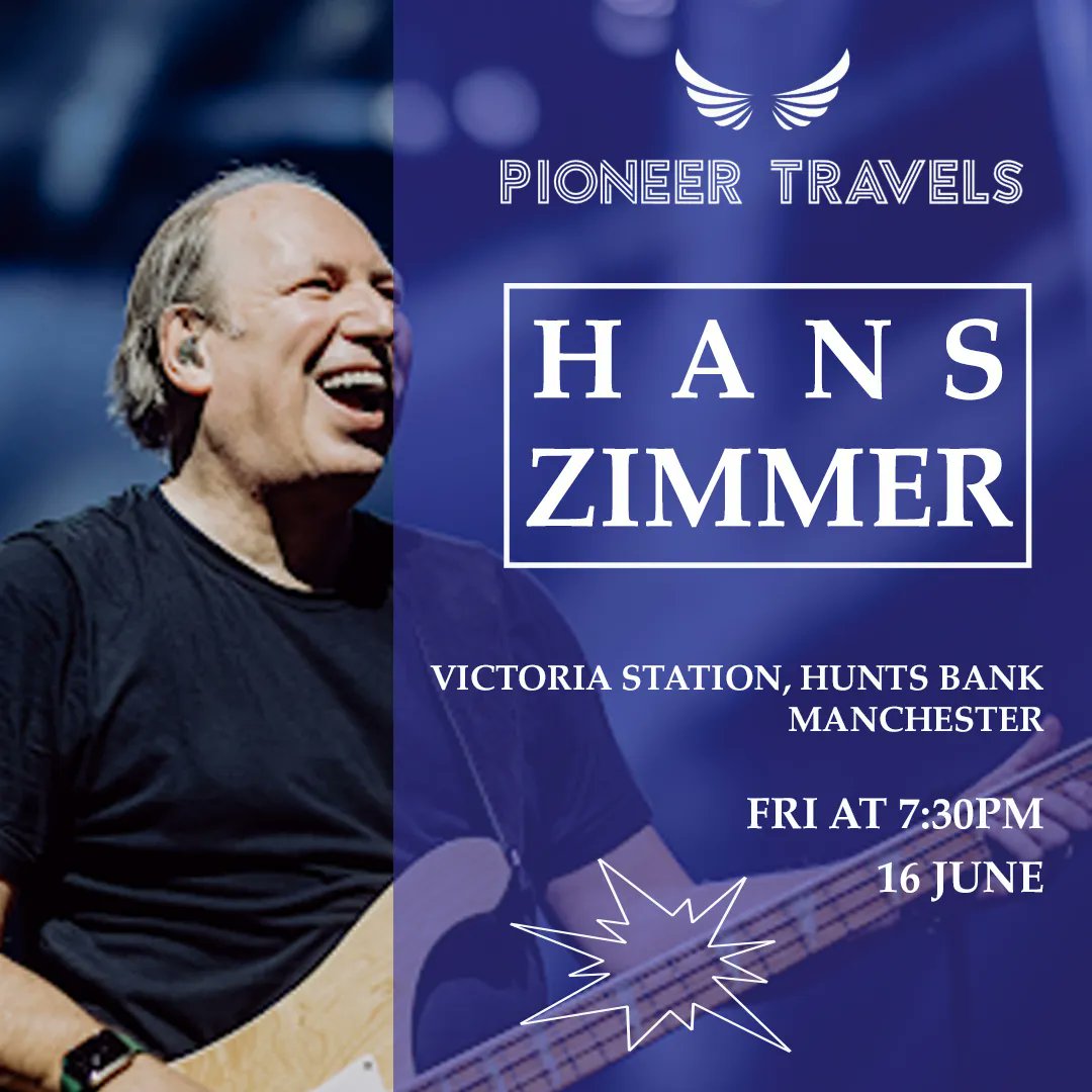 Hans Zimmer Live 2023
JUN 16 
Fri at 7:30PM
AO Arena
Victoria Station, Hunts Bank
Manchester

hanszimmerlive.com

Contact us
pioneertravels.co.uk
.
.
#pioneertravels #HansZimmerLive #hanszimmer #hanszimmerconcert #hanszimmerliveontour #hanszimmer #hanszimerlive