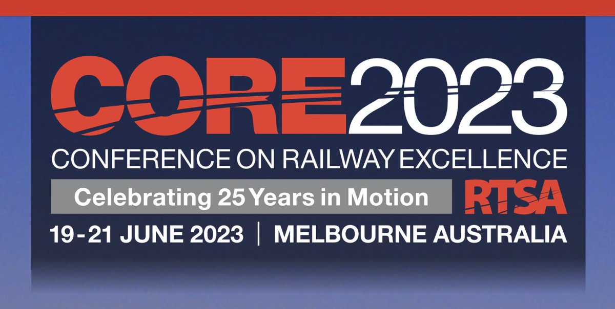 IRSE (@irsehq) on Twitter photo The Railway Technical Society of Australasia <a href="/RTSA_Info/">RTSA - Railway Technical Society of Australasia</a> is hosting its biennial Conference on Railway Excellence from 19-21 June in Melbourne, AU — the premier technical conference in Australasia’s #rail industry calendar: core2023.org
#CORE2023 #25YearsinMotion The Railway Technical Society of Australasia <a href="/RTSA_Info/">RTSA - Railway Technical Society of Australasia</a> is hosting its biennial Conference on Railway Excellence from 19-21 June in Melbourne, AU — the premier technical conference in Australasia’s #rail industry calendar: core2023.org
#CORE2023 #25YearsinMotion