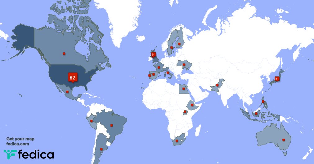 I have 8 new followers from Mexico 🇲🇽 last week. See fedica.com/!Mobian_Mage