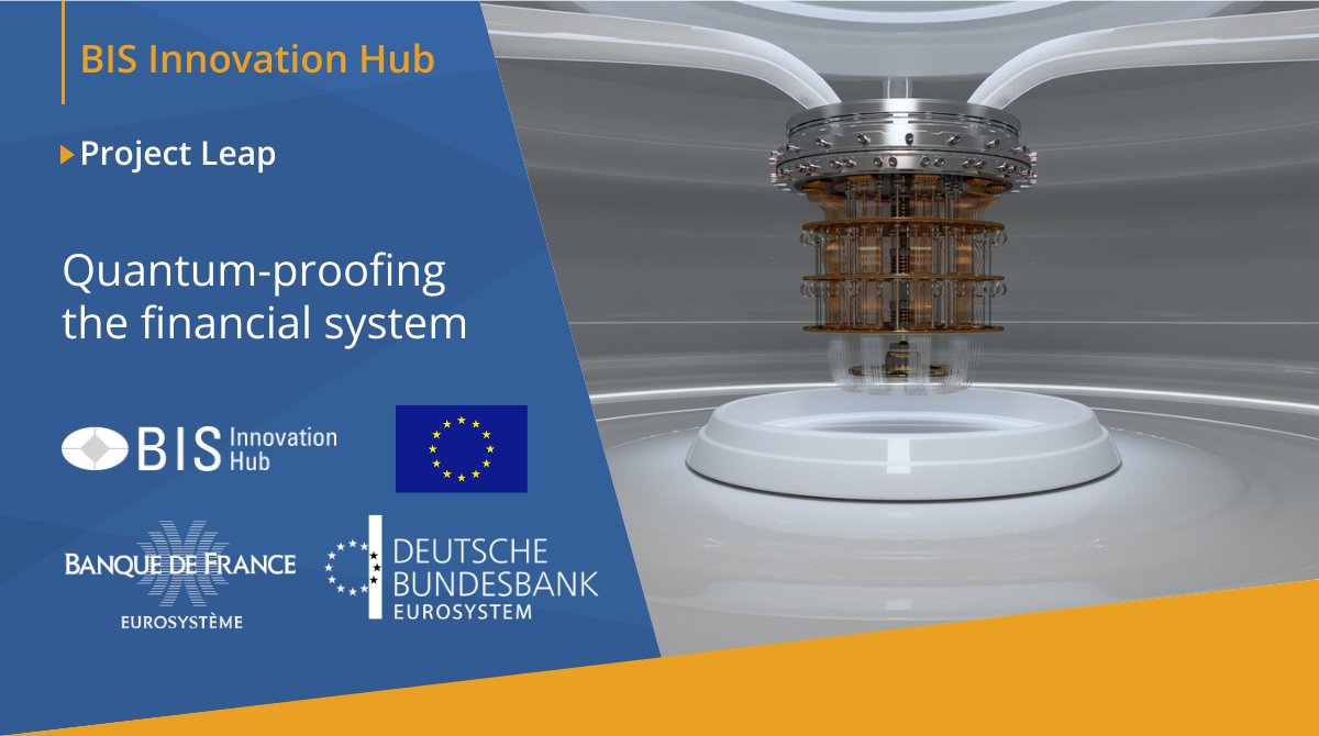 BIS_org's tweet photo. How can the cryptographic algorithms that protect today’s financial system be safeguarded from future quantum computing threats? Project Leap from the #BISInnovationHub Eurosystem Centre, @banquedefrance and @bundesbank shows how https://t.co/uUJp40Ktui https://t.co/IhOUWOszON