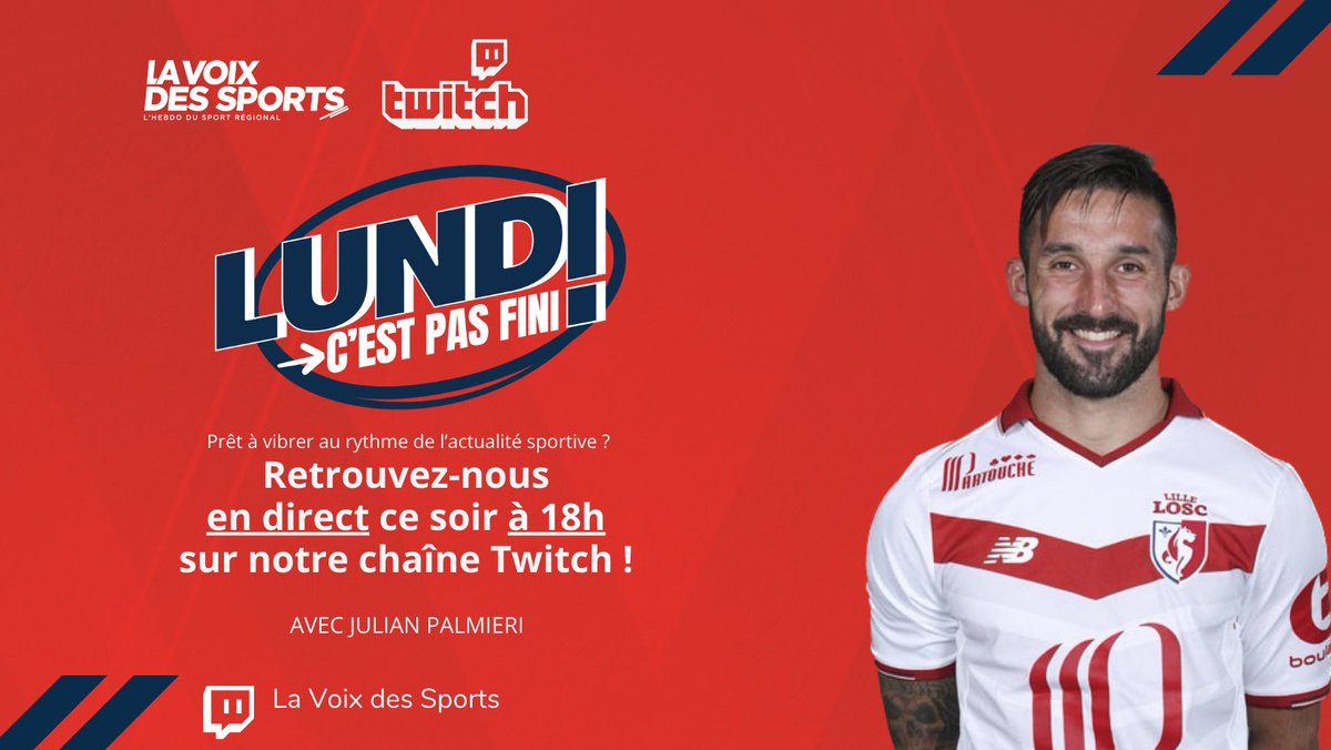 RDV ce soir à 18h sur Twitch !

Retrouvez vos spécialistes du sport ce soir avec Julian Palmieri, ancien joueur du LOSC.

Lien de la chaîne Twitch 👉twitch.tv/lavoixdessports 

#vds #twitch #lcpf