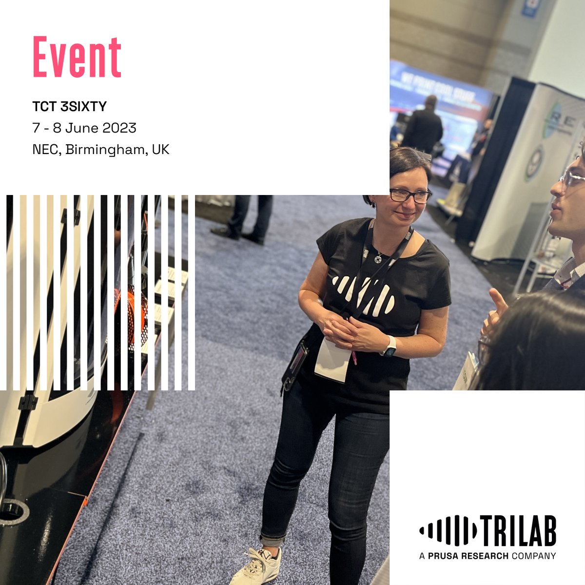 TRILAB 3D printers on <a href="/TCT3Sixty/">TCT 3Sixty</a> Event

🗓 7 - 8 June 2023
📌 NEC, Birmingham, UK
🎪 Hall 1: <a href="/Prusa3D/">Prusa3D</a> booth F48 and Pro 3D Shop booth E39

#event #tradeshow #additivemanufacturing #3dprinting