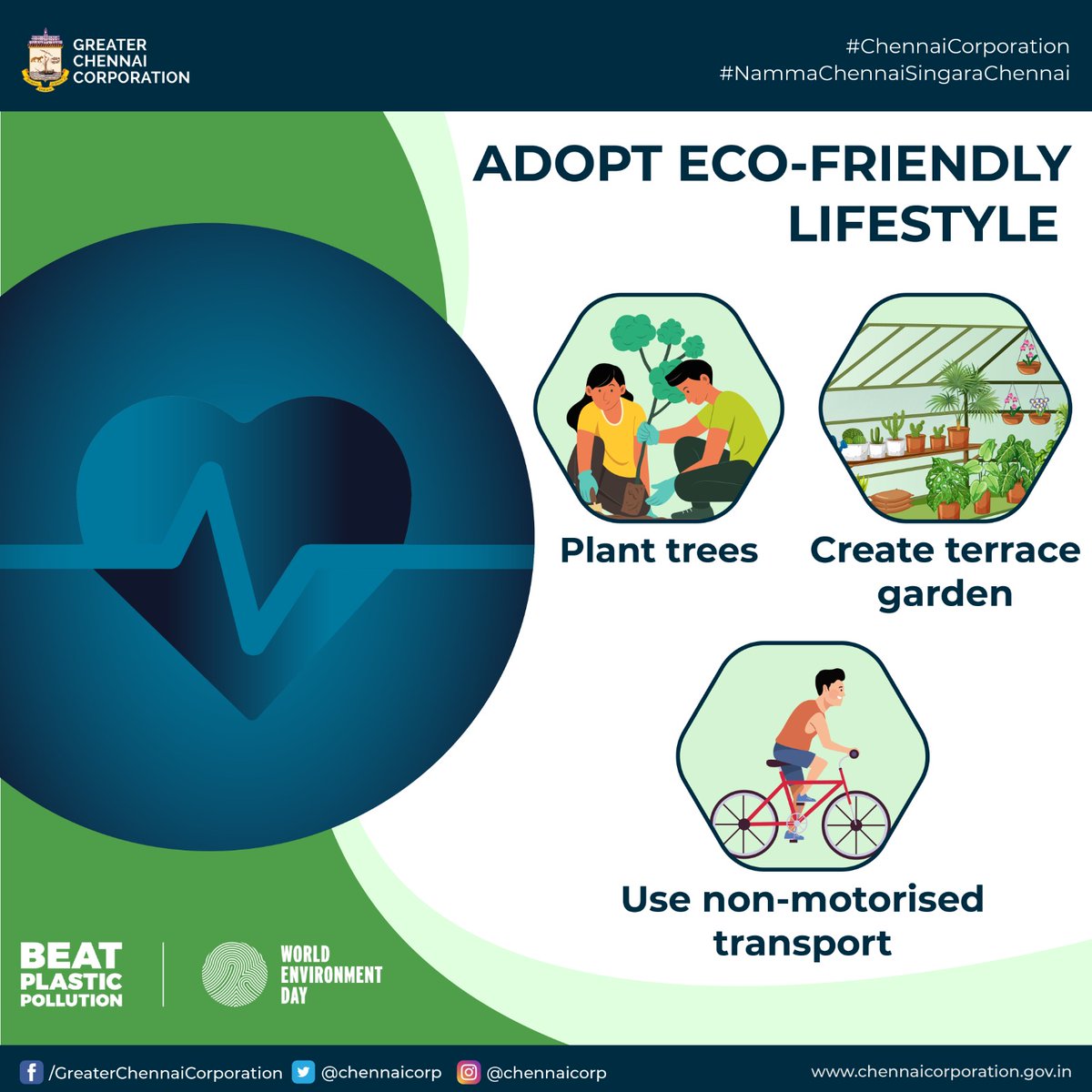 The wet waste collected by #GCC is converted into manure that can be used in terrace gardens, you can purchase the manure from the nearest #ChennaiCorporation zonal office.
Since April 2023, 21,182 tree saplings are planted in #Chennai!
#GreeningChennai
#WorldEnvironmentDay