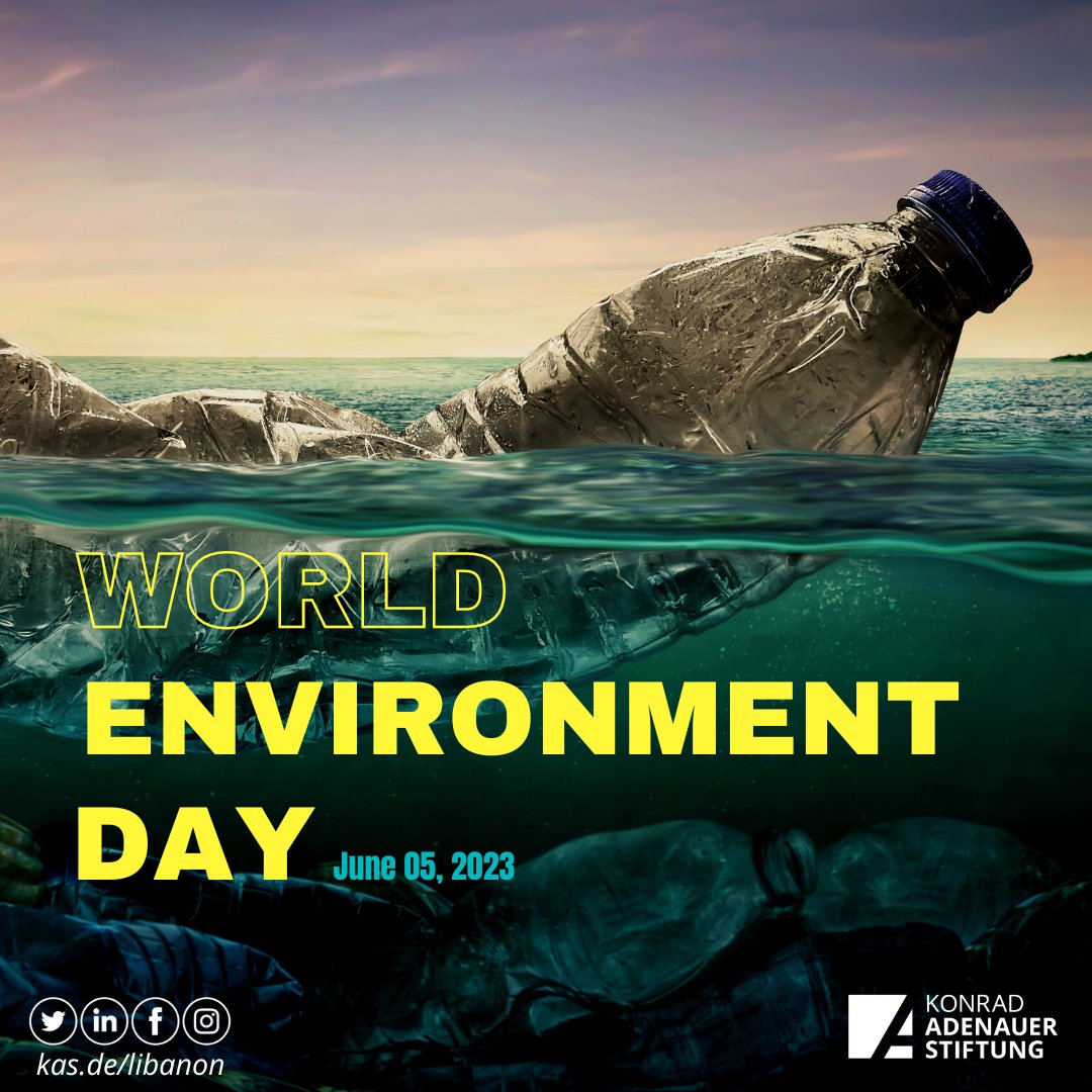 KAS_Lebanon's tweet photo. By 2050, plastics in our oceans could outweigh fish if we fail to take action now. 🌊
Let #WorldEnvironmentDay be the start of a change in habits to promote the reduction in use of plastic material. Together, we can make a positive impact on our environment.
#BeatPlasticPollution https://t.co/y2BZmqbImO