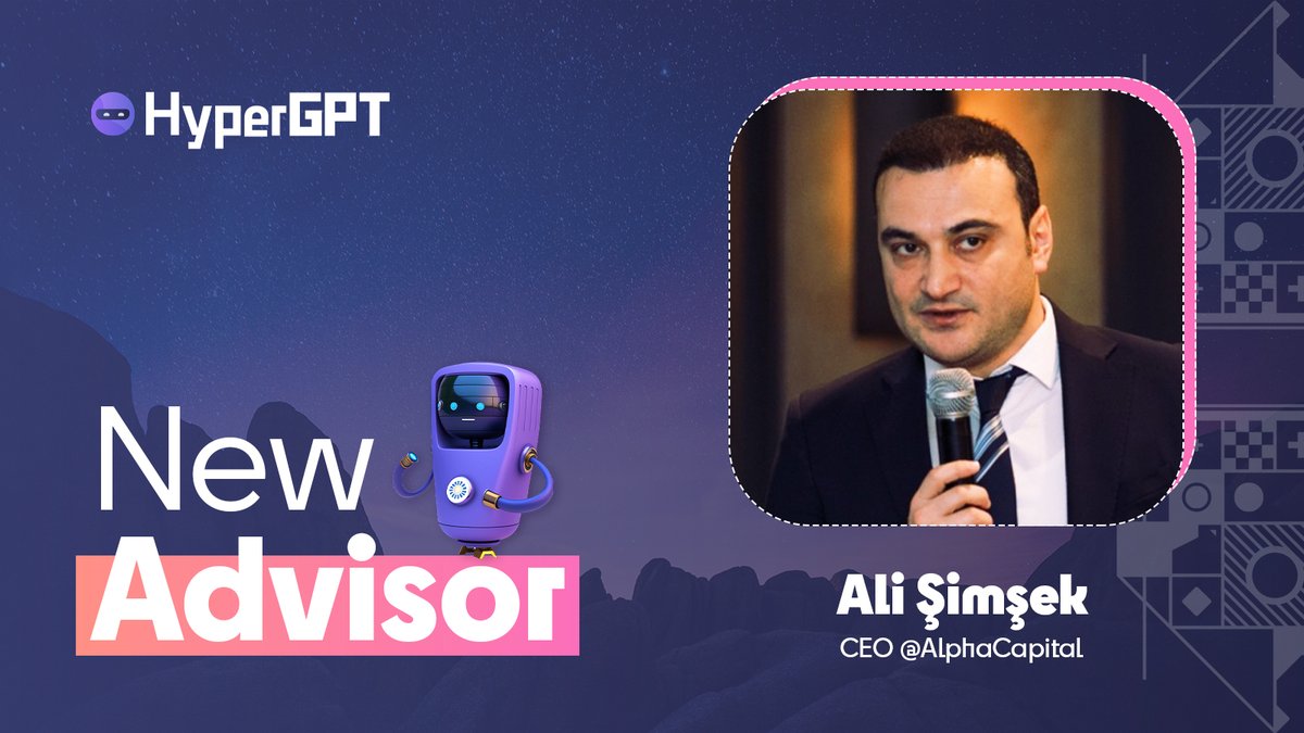 📣 We're thrilled to announce that <a href="/0xSimsek/">Ali Simsek</a>, CEO of Alpha Capital, has joined our esteemed advisory board at #HyperGPT!

With Alpha Capital's expertise in investment, consulting, research, and development, Ali Şimşek's addition brings invaluable support to our mission of pushing