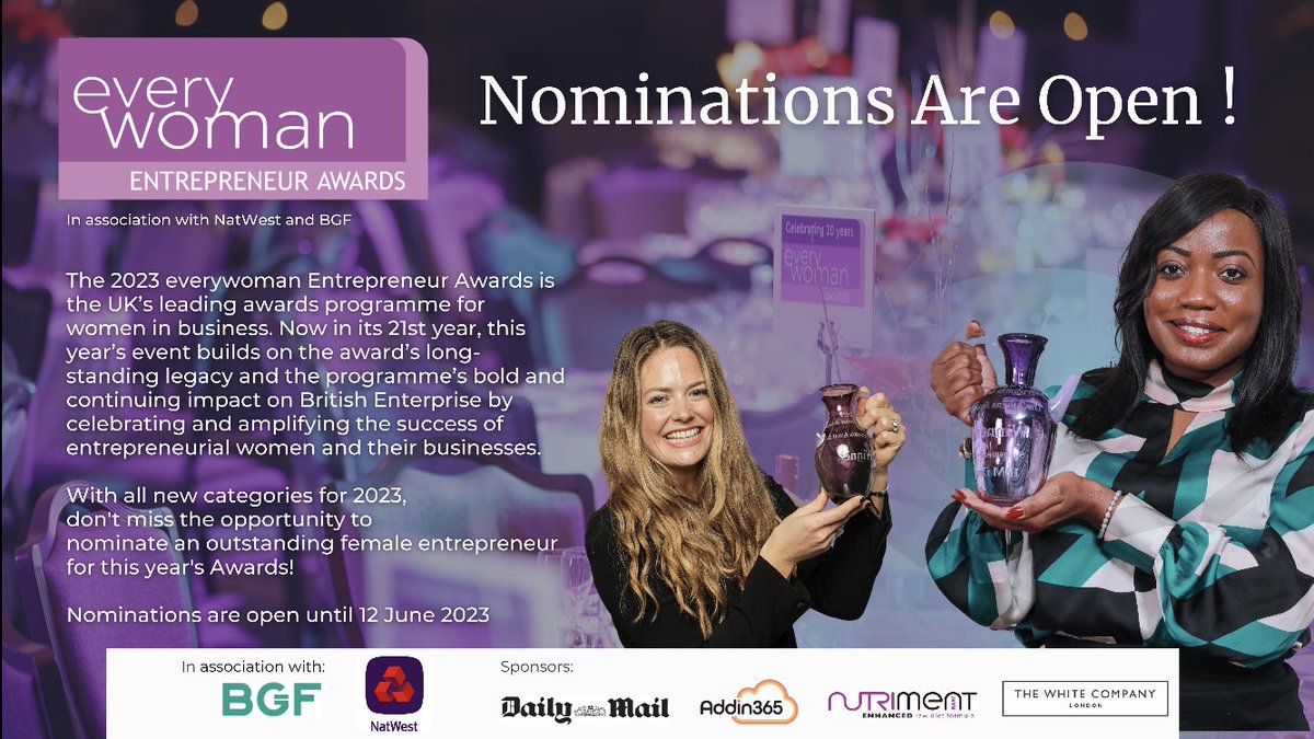 Nominate the woman who makes sh*t happen 👏👏

Deadline: 12th June

everywoman.com/entrepreneur-a…