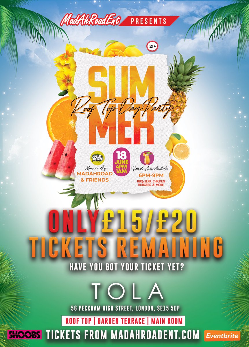 DJBLACKA's tweet photo. HAVE YOU GOT YOUR TICKET TO MY NEXT EVENT? 👀

🎉 SUMMER ROOF TOP DAY PARTY 🎉 

13 DAYS LEFT | BIG DAY PARTY VIBES ☀️

              TICKETS FROM 
💥 https://t.co/Qow2oWjZAq 💥 https://t.co/Ug4Pbm37is
