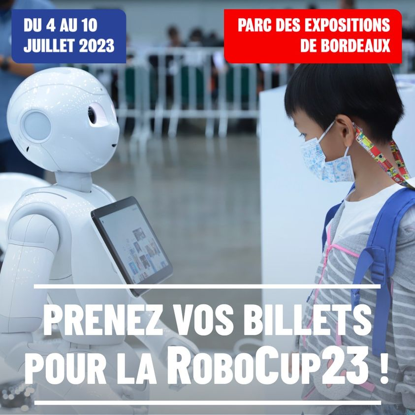 Pepper (@peppertherobot) on Twitter photo 🇫🇷 See you in #Bordeaux next July! <a href="/RoboCup2023/">RoboCup2023 Bordeaux</a>
#RoboCup2023 #robotique & #IA @RoboCup_org
<a href="/NvelleAquitaine/">Nouvelle-Aquitaine</a>
<a href="/BxMetro/">Bordeaux Métropole</a>
<a href="/univbordeaux/">Université de Bordeaux</a> 🇫🇷 See you in #Bordeaux next July! <a href="/RoboCup2023/">RoboCup2023 Bordeaux</a>
#RoboCup2023 #robotique & #IA @RoboCup_org
<a href="/NvelleAquitaine/">Nouvelle-Aquitaine</a>
<a href="/BxMetro/">Bordeaux Métropole</a>
<a href="/univbordeaux/">Université de Bordeaux</a>