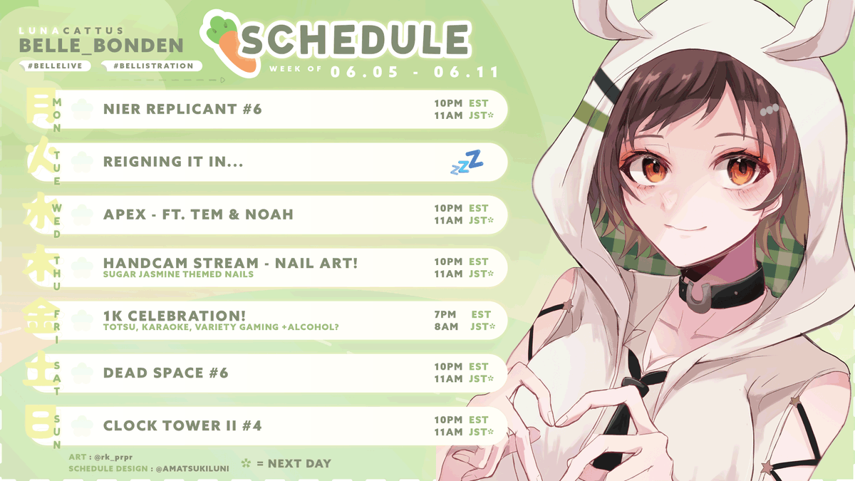 Belle_bondEN's tweet photo. 🌻 STREAMS WEEK 06.05 - 06.11 🌻
TAGS
ART: #bellistration
NSFW: #bellussy
LIVE: #bellelive
PET PICS: #bellezoo
LINKS
YT: https://t.co/wLbR8RgQwE
THRONE: https://t.co/a9R4kLMvHW
MARSHMALLOW: https://t.co/qrLocWfG9S https://t.co/f4ByHXKJQ3