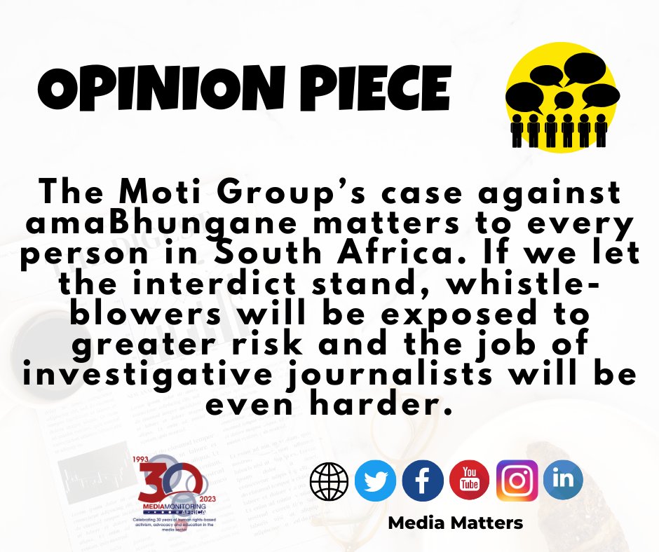 moxiiafrica's tweet photo. Moti Group’s interdict against amaBhungane is a travesty of justice
READ MORE HERE: https://t.co/EGwKZbSn96 https://t.co/4sEVGTaZ3i