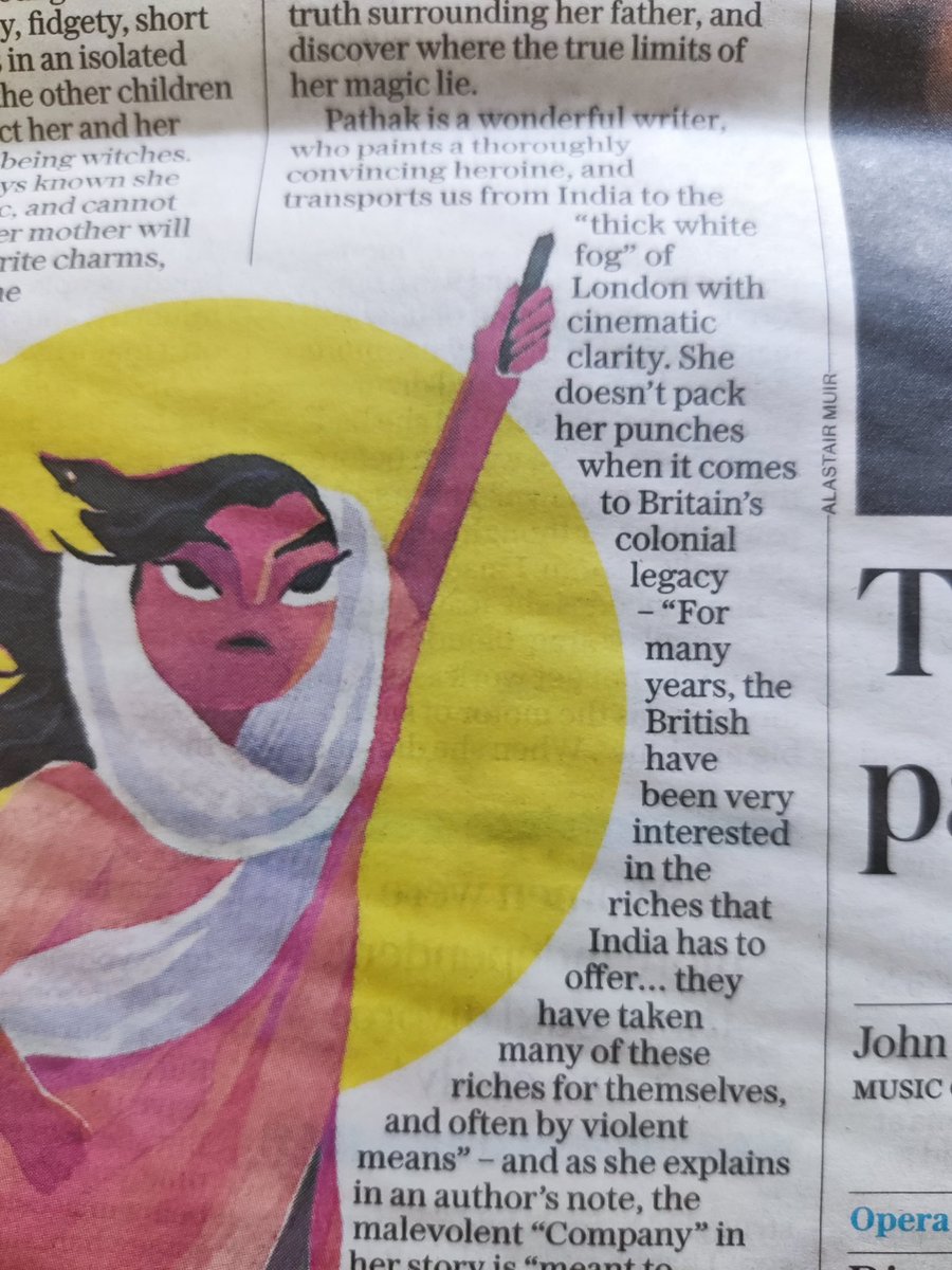 So SO thrilled with my first broadsheet review of #cityofstolenmagic!!! Thank you to Emily Bearn @Telegraph for such a wonderful review, accompanied by such a gorgeous image of Chompa by Sandhya Prabhat, standing so fierce and proud. My heart could burst. @PuffinBooks