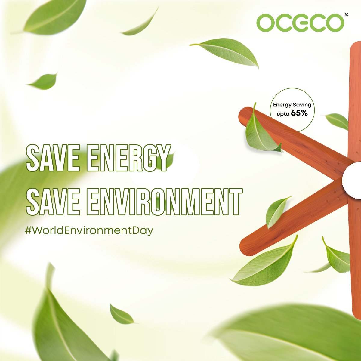 This World Environment Day, save energy by purchasing smart fans and contribute toward building a sustainable future. 

#Oceco #Worldenvironmentday2023 #Environmentday2023 #SaveThePlanet #EnergySaving #CeilingFans #BLDCFans