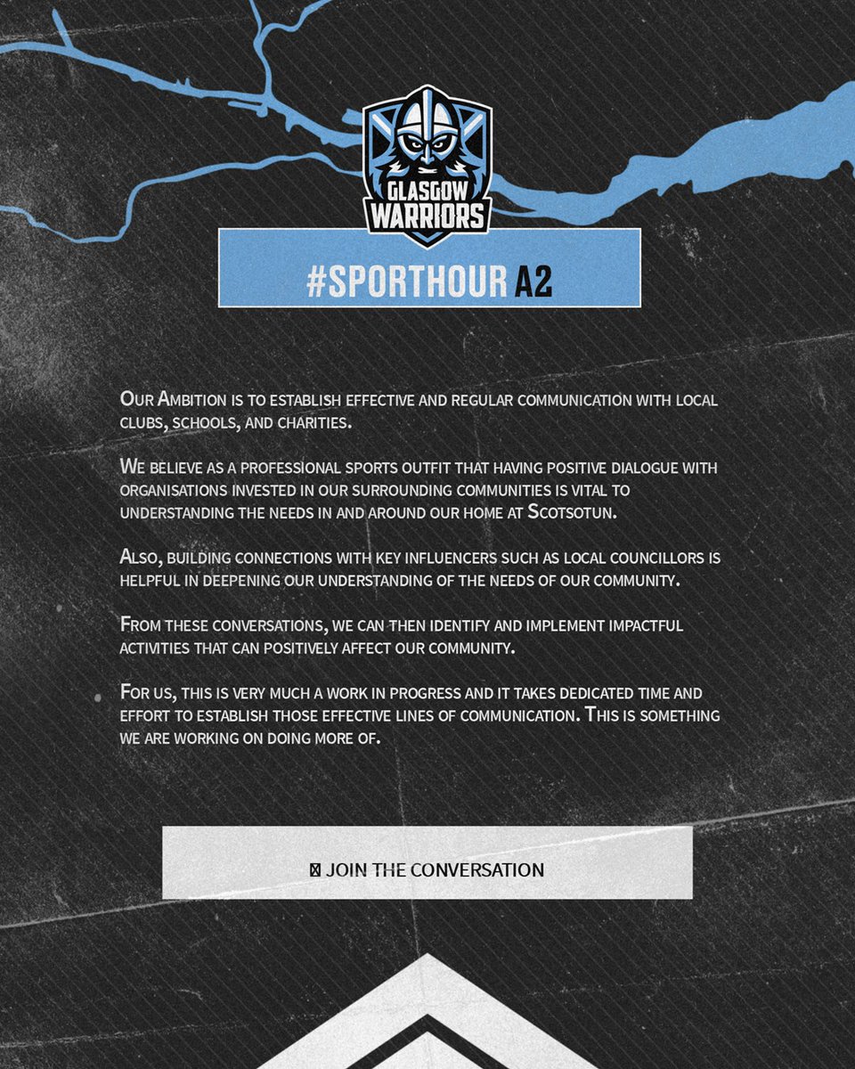 GlasgowWarriors's tweet image. #SportHour | Building Strong Communities