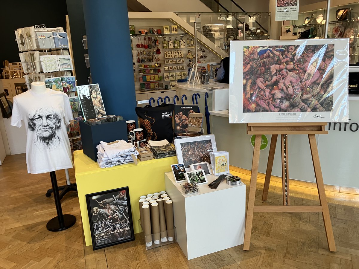 Howson hero products at the City Art Centre Shop... we have 2 different high quality A1 prints which are limited edition  numbered and each signed by Peter himself. 'Blind Leading the Blind' and 'Inter Spem Et Metum'. These are a rare opportunity to own a signed piece of art.
