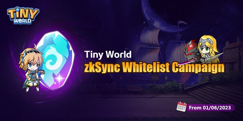 ✨TinyWorld Giveaway!✨

小小世界的在zkSync征程即将起航，去年在BNB Chain最高涨幅11倍。

随机抽取WL X 3🎉

WL享有最低预售价格，且有资格参与小小王国和小小地下城内测资格。
🎬Follow 
<a href="/tinyworldgamefi/">Tiny World</a>
 &amp; 
<a href="/0xdahua/">0xdahua｜大华 🎮. |🧠SENT 丨 MemeMax ⚡️</a>

❤️  Like &amp; RT 

🎉  Tag 3 frens
⏳ 48hours
#GameFi #zkSyncEra