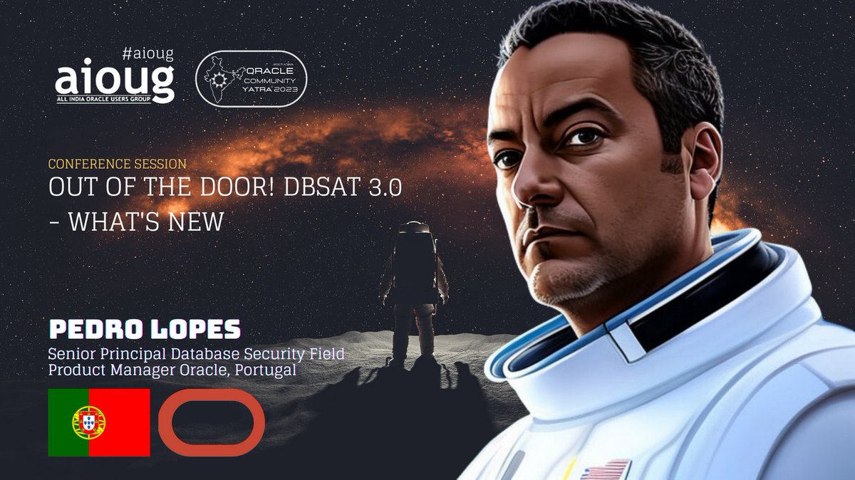 All India Oracle Users Group (AIOUG) (@aioug) on Twitter photo We're excited to welcome our #OCYatra2023 Keyspeaker Pedro Lopes <a href="/oraplopes/">Pedro Lopes</a>. He will share insights into 'Out of the door! DBSAT 3.0 - What's new' bit.ly/428Asnk. Register Now aioug.org/ocyatra <a href="/oracleugs/">Oracle User Groups</a> <a href="/oracleace/">Oracle ACE Program</a> <a href="/OracleSecurity/">Oracle Security</a> We're excited to welcome our #OCYatra2023 Keyspeaker Pedro Lopes <a href="/oraplopes/">Pedro Lopes</a>. He will share insights into 'Out of the door! DBSAT 3.0 - What's new' bit.ly/428Asnk. Register Now aioug.org/ocyatra <a href="/oracleugs/">Oracle User Groups</a> <a href="/oracleace/">Oracle ACE Program</a> <a href="/OracleSecurity/">Oracle Security</a>