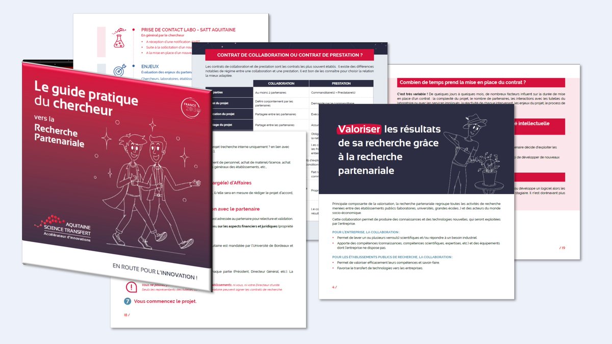 Un guide de la recherche partenariale pour aider les chercheurs sur les principaux aspects de la collaboration de recherche avec les entreprises ? C'est ici bit.ly/3WNVmag <a href="/univbordeaux/">Université de Bordeaux</a> <a href="/universite_uppa/">Université de Pau et des Pays de l'Adour (UPPA)</a> <a href="/UnivLaRochelle/">La Rochelle Université</a> <a href="/CNRSAquitaine/">CNRS Aquitaine</a> <a href="/BordeauxINP/">Bordeaux INP</a> <a href="/inserm/">Inserm</a> <a href="/sup_recherche/">Ministère Enseignement supérieur/Recherche/Espace</a>