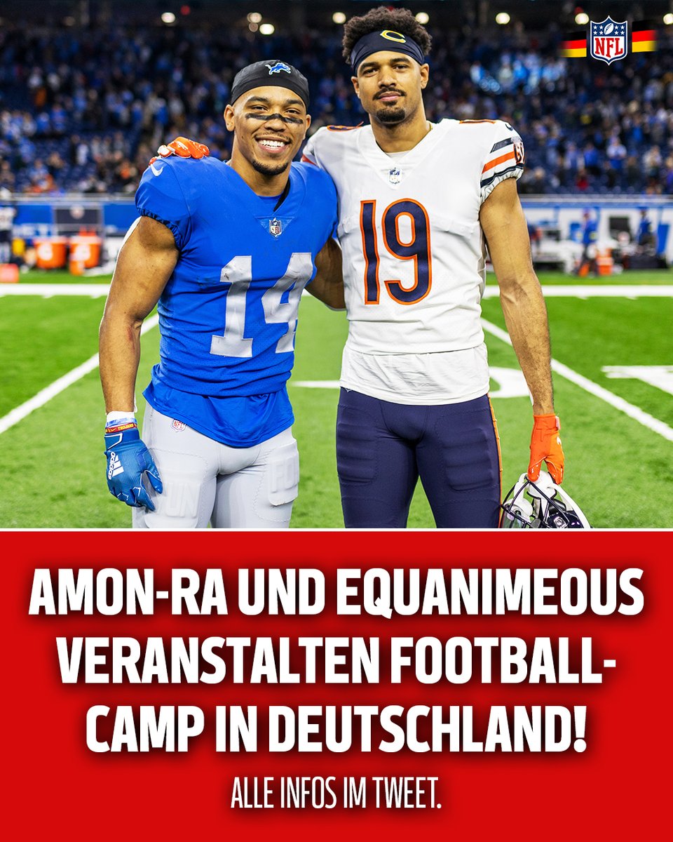 Zocke mit deinen 2 Lieblings-Receivern! 😍🇩🇪 Wann: 25. Juni 2023, 10-15:30 Uhr Wo: Köln-Bocklemünd Was: Camp für Quarterbacks, Receiver, Running Backs & Defensive Backs von 7 bis 16 Jahren (Anmeldegebühr 70 €) Anmeldung 👉bit.ly/stbrowncampger… @amonra_stbrown @Equanimeous