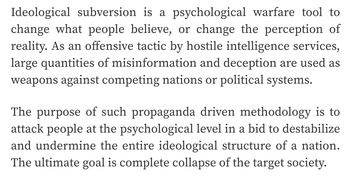 Harvey_K_1111's tweet image. Ideological Subversion has been going on in the US for awhile now.  It&apos;s be done before and is still being done to other countries #ideologicalsubversion  #TheGreatReset #mindcontrol #conditioningtheherd