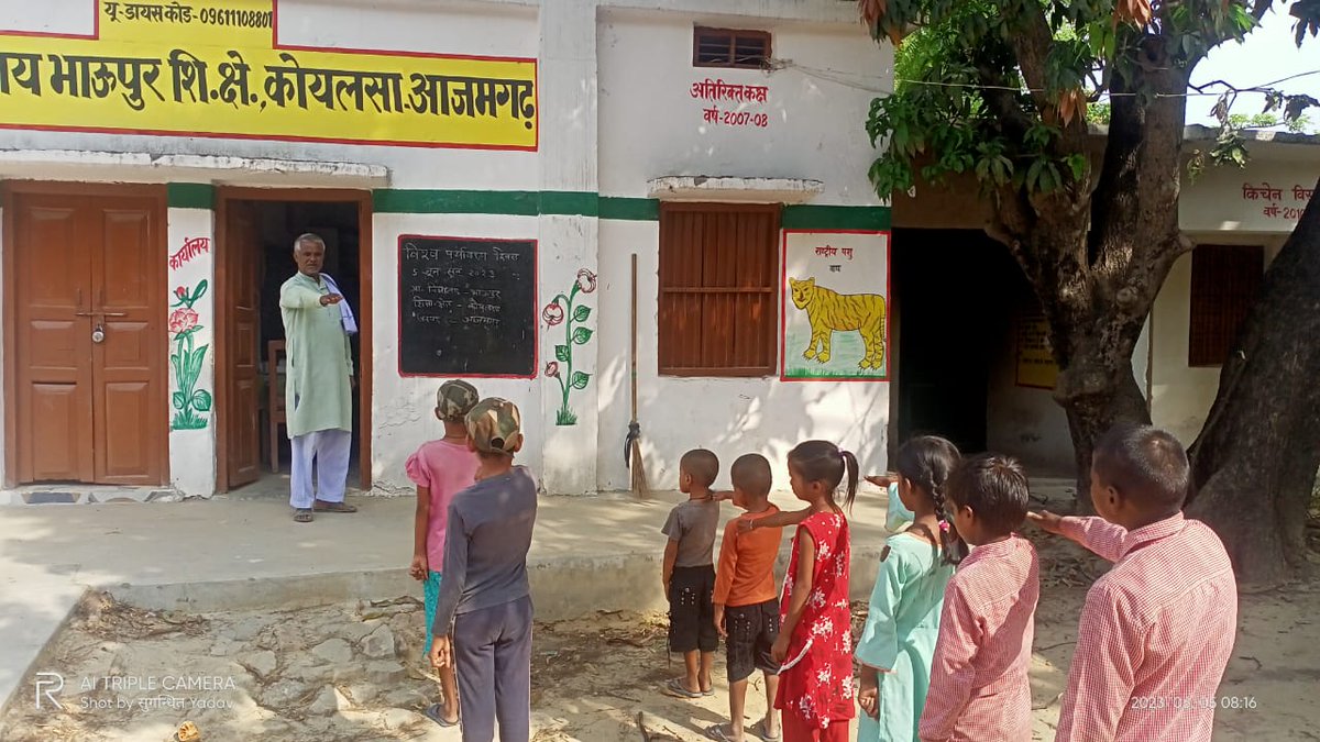 basicshiksha_up's tweet photo. 'Nurture the environment for better tomorrow' 
In light of G20 Janbhagidari events, World Environment Day was celebrated by children of Basic Schools of U.P. by planting trees. 
@PMOIndia @EduMinOfIndia @dpradhanbjp @byadavbjp @UPGovt @thisissanjubjp 
#G20janbhagidari
#G20Edu4all https://t.co/YpMG5UtEzb