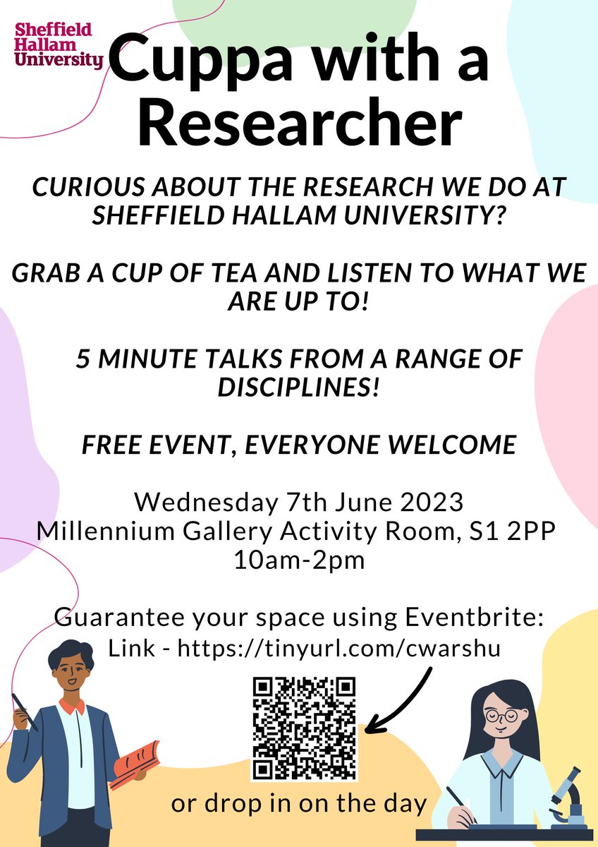 Charlie Boyd (@boyd_charlotte_) on Twitter photo Interested in the research we do at <a href="/sheffhallamuni/">Sheffield Hallam University</a> ? Grab a cuppa and join us for 5 minute talks from a range of PhD researchers on Weds 7th June in the Millennium Gallery <a href="/SheffMuseums/">Sheffield Museums</a> ☕️📚 Interested in the research we do at <a href="/sheffhallamuni/">Sheffield Hallam University</a> ? Grab a cuppa and join us for 5 minute talks from a range of PhD researchers on Weds 7th June in the Millennium Gallery <a href="/SheffMuseums/">Sheffield Museums</a> ☕️📚