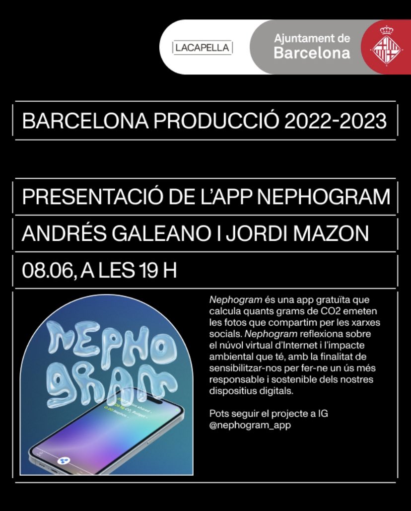 Quants kwh i kg CO2 emetem en les xxss? Hi pensem,  quan ens descarreguem una imatge o video, o fem like? Molt agraït a <a href="/andreu_galeano/">andres galeano</a> poder haver contribuit a aquest projecte. Una app gratuita per monitoritzar les emissions individuals en l’ús de xxss.
