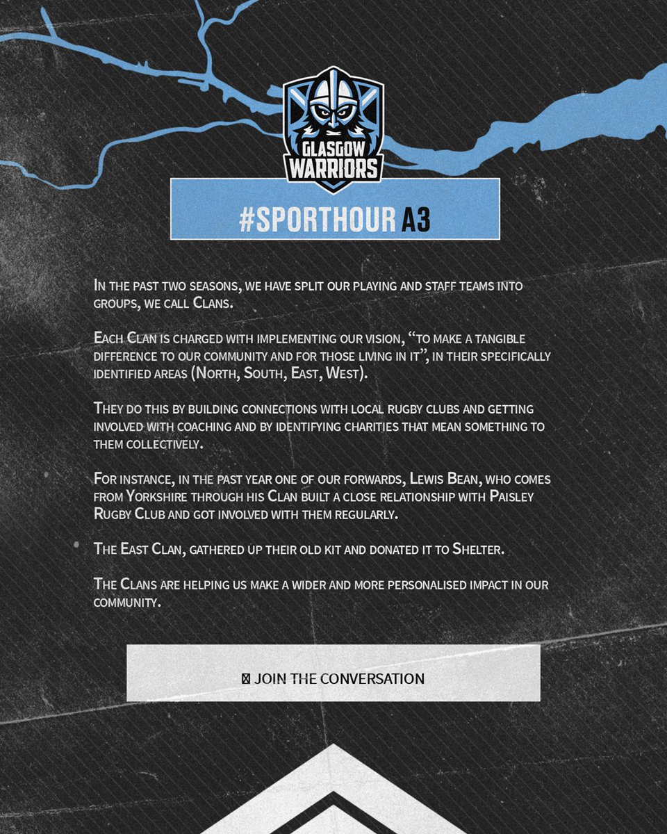 GlasgowWarriors's tweet image. #SportHour | Professionals Supporting Communities