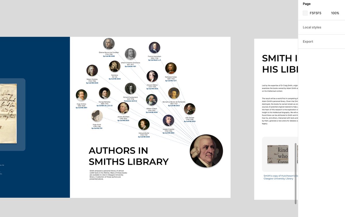 Working on the visualisations for this exhibition was so much fun - from one of my rough network sketches, to a digital mock-up, and then to a physical installation was a terrific experience! @UofGlasgow #AdamSmith300 #AdamSmith #WorldChangingGlasgow #Glasgow #dataviz #history