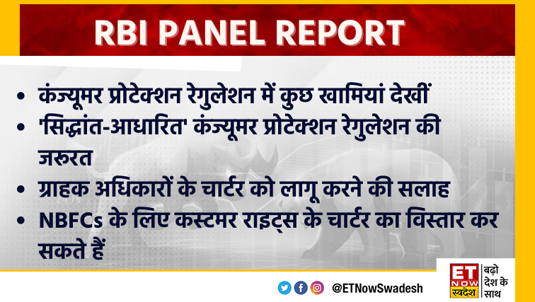 ETNowSwadesh's tweet photo. RBI PANEL REPORT | कंज्यूमर प्रोटेक्शन रेगुलेशन में कुछ खामियां देखीं

- NBFCs के लिए कस्टमर राइट्स के चार्टर का विस्तार कर सकते हैं

#RBI #PanelReport #RBIPandelReport @RBI https://t.co/OMGLrfGXTD