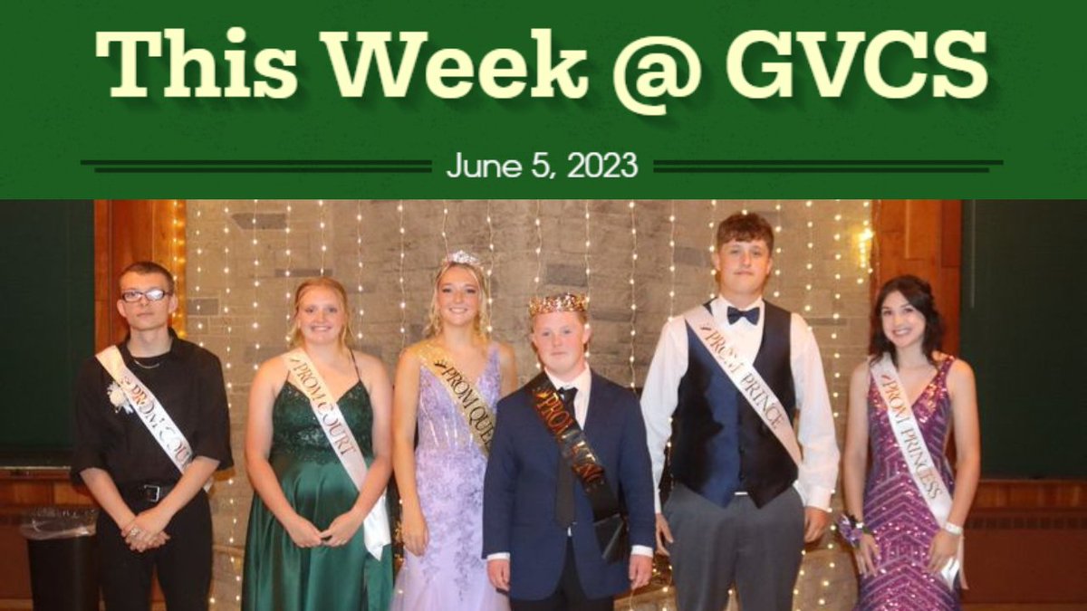 GV News and Events for the week:
✅VIDEO: Mock Crash at GVCS
✅Fine Arts Festival | June 7
✅Yearbook Dedication
✅Math Fact Fluency Champions
✅Regents Review Schedule
✅Section V Track &amp; Field Champions
✅Last Call for Yearbook Orders

Read more at smore.com/p59ug