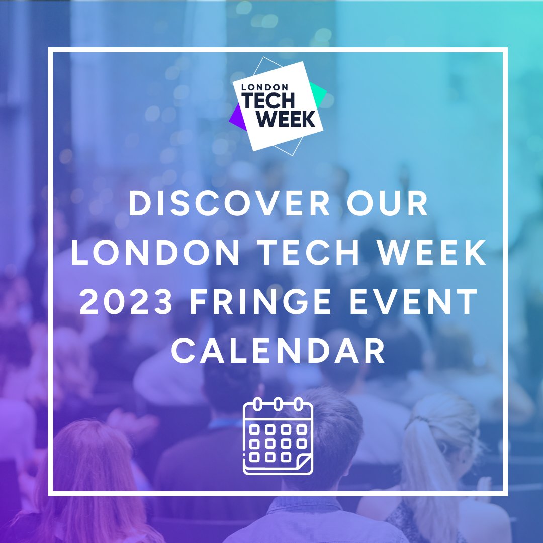 As part of London Tech Week, we have over 60 fringe events taking place across the week 🤩 

Discover our fringe event programme here bit.ly/3MU0G9q 👈

#FringeEvent #LondonTechWeek #LTW #LTW2023 #FringeEvents #TechEvent