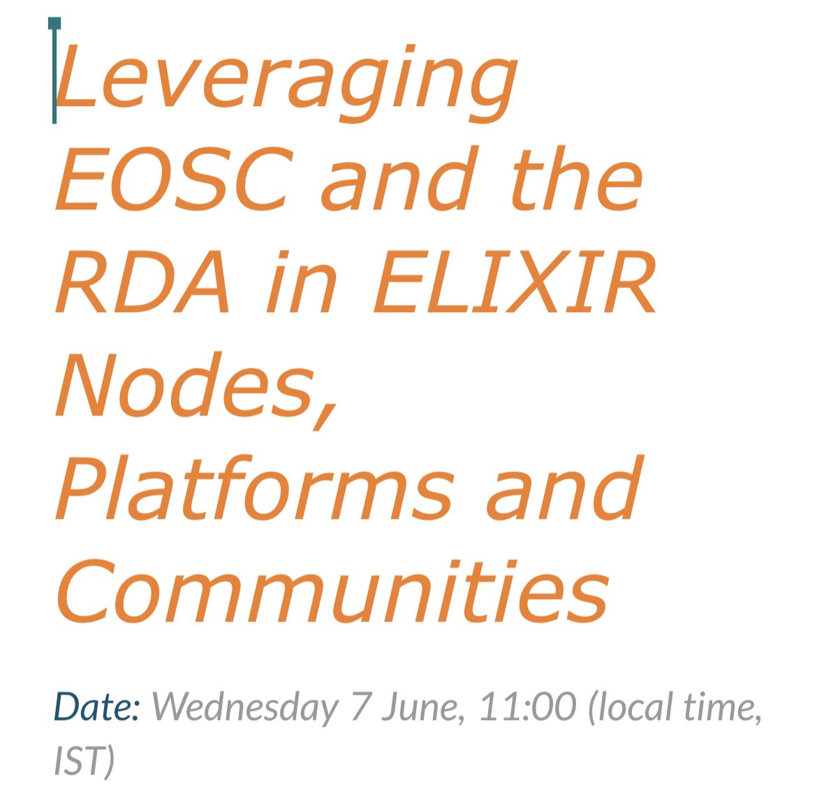 SusannaASansone's tweet image. Our contribution to #ELIXIR23 via @FAIRsharing_org &amp;amp; #FAIRcookbook, both @ElixirNodeUk &amp;amp; @ELIXIREurope  resources adopted &amp;amp; recommended by @HorizonEU guidelines! Follow the presentations by @allysonlister &amp;amp; I in these mini-symposium and sessions ⬇️ #FAIRdata #openscience #EOSC