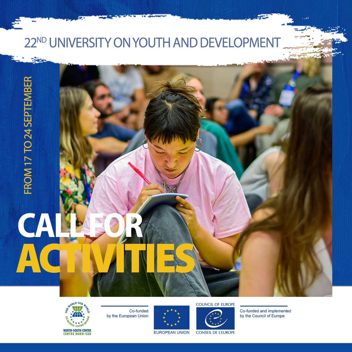 🔵Are you ready? The call for the 22nd edition of the #UYD is out! This year’s theme is: Young people, #peace, & #climatechange. 📥Send us your idea for an activity-project-meeting & join the partnership of this unique global #youthevent. go.coe.int/NsGfH @EU_DEAR_prog