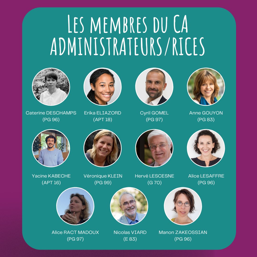 [ASSOC] - 📢 Découvrez les visages des 16 membres élus au Conseil d'Administration d'AgroParisTech Alumni 

Ils auront pour mission de tracer la voie de notre association et continuer à faire briller la communauté des diplômés d'AgroParisTech pour les trois prochaines années !