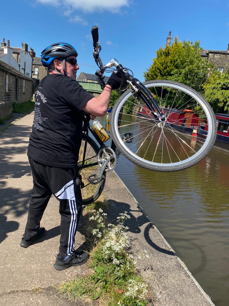 Quick pit stop in Silsden after cycling 6.8 miles. Keep going guys! gofund.me/41cc5f56