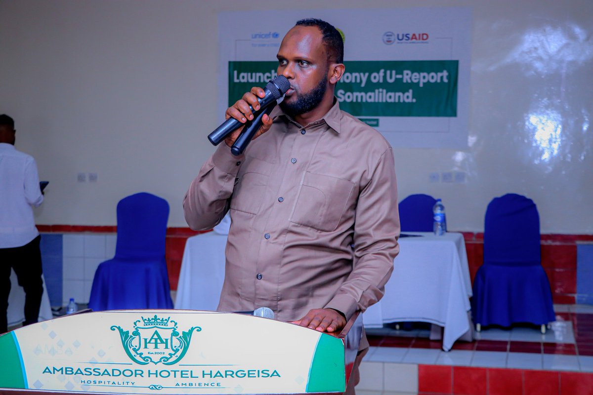 slmolsaf's tweet photo. MESAF and MOYS with the support of UNICEF  has been launched U-Report platform  in Hargiesa SL today
U-Report is a social messaging tool that empowers young people to speak out on issues affecting their lives. It was created by @UNICEF in 2011 and is now active in 94 countries. https://t.co/9bkGERecFD