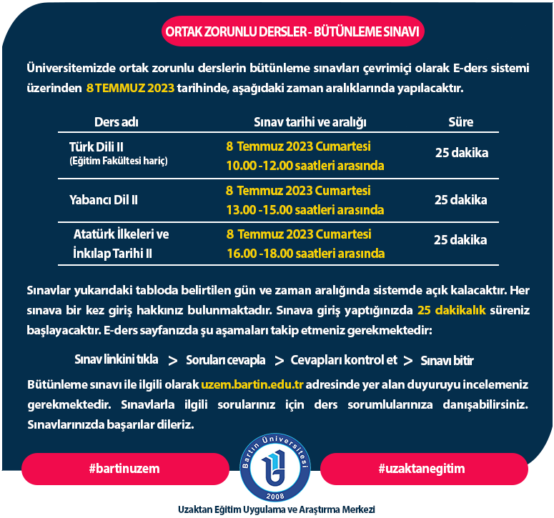Öğrencilerimizin dikkatine!!!
