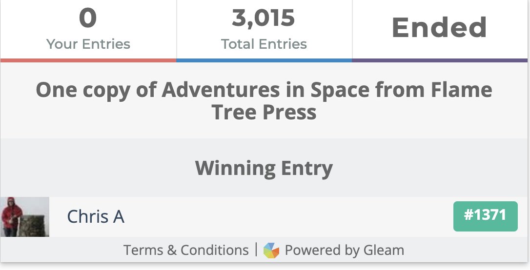 annecater's tweet photo. Congratulations @ChrisA2468 you are the #Winner of a copy of #AdventuresInSpace via my @RandomTTours @flametreepress #Giveaway
Please DM with your address. Thanks
https://t.co/1GsuO4folC https://t.co/845i7JK9er