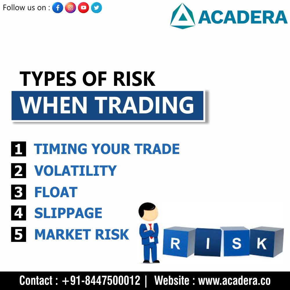 Wikitrade1's tweet image. Types Of Risk When Trading:-
1⃣ Timing Your Trade
2⃣ Volatility
3⃣ Float
4⃣ Slippage
5⃣ Market Risk

👉For full details visit us: acadera.co
Contact us at @+91-8447500012
Email: support@acadera.co
.
.
.
#sharemarket  #stockmarket #intradaytips #technicalanalysis